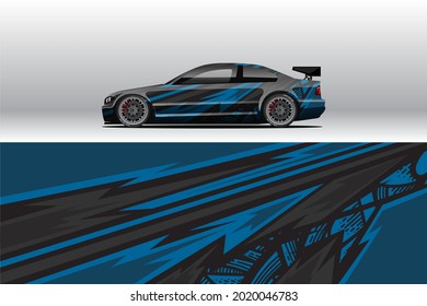 Car wrap decal designs. Abstract racing and sport background for racing livery or daily use car vinyl sticker. Decal vector eps ready print.