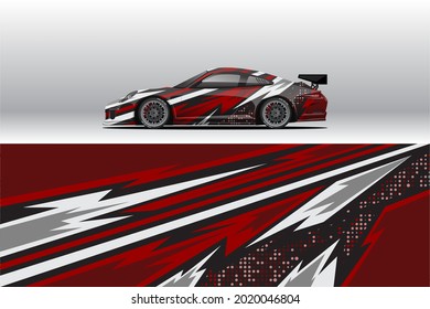 Car wrap decal designs. Abstract racing and sport background for racing livery or daily use car vinyl sticker. Decal vector eps ready print.