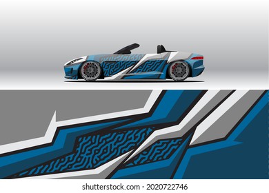 Car wrap decal designs. Abstract racing and sport background for racing livery or daily use car vinyl sticker. Decal vector eps ready print.