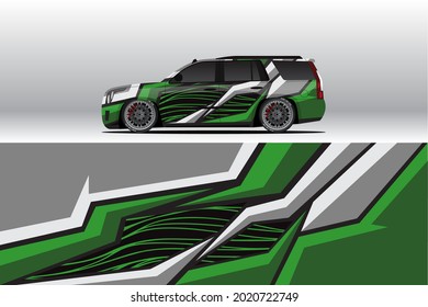 Car wrap decal designs. Abstract racing and sport background for racing livery or daily use car vinyl sticker. Decal vector eps ready print.