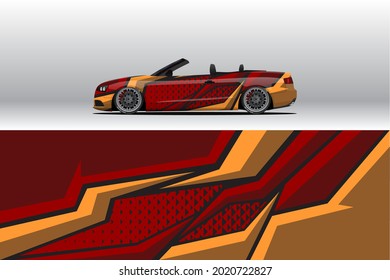 Diseños de calcomanías de cierre de coches. Carreras abstractas y antecedentes deportivos para la livianización de carreras o pegatinas de vinilo de uso diario. Decal los pasos vectoriales listos para imprimir.