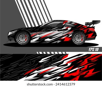 Car wrap decal designs. Abstract racing and sport background for racing livery