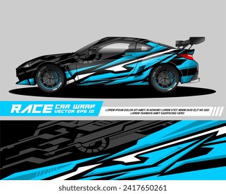 Car wrap decal designs. Abstract racing and sport background for racing livery