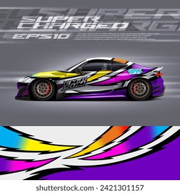 Car wrap decal designs. Abstract racing and sport background for racing livery or daily use car vinyl sticker.