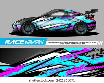 Car wrap decal designs. Abstract racing and sport background for racing livery