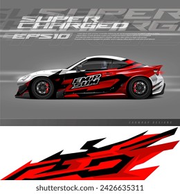 Car wrap decal designs. Abstract racing and sport background for racing livery or daily use car vinyl sticker.