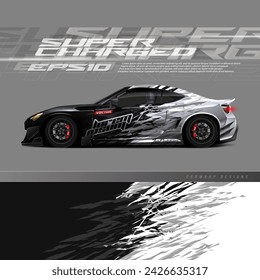 Car wrap decal designs. Abstract racing and sport background for racing livery or daily use car vinyl sticker.