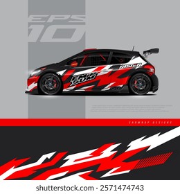 Car wrap decal designs. Abstract racing and sport background for racing livery or daily use car vinyl sticker.