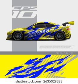Car wrap decal designs. Abstract racing and sport background for racing livery or daily use car vinyl sticker.