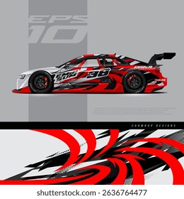 Car wrap decal designs. Abstract sport background for racing livery or daily use car vinyl sticker. Full vector eps 10.