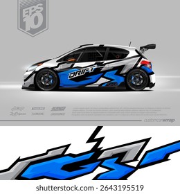 Car wrap decal designs. Abstract racing and sport background for racing livery or daily use car vinyl sticker. EPS 10