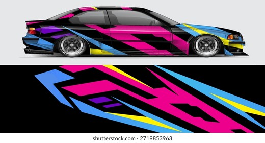 Diseños de calcomanía de envoltura de coche. Fondo Abstractas de carreras y deporte para librea de carreras o pegatina de vinilo de coche de uso diario. Vector eps 10.