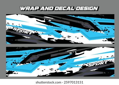 Car wrap decal designs Template . Abstract racing and sport background for racing livery EPS 10