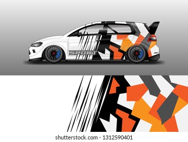 Car wrap decal geometric style design vector. Graphic abstract background designs for vehicle