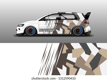 Car wrap decal geometric style design vector. Graphic abstract background designs for vehicle