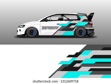 Car wrap decal geometric style design vector. Graphic abstract background designs for vehicle
