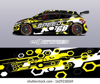 Car wrap decal graphic design. Abstract stripe racing background designs for wrap cargo van, race car, pickup truck, adventure vehicle. Full vector Eps 10