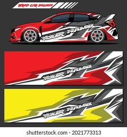 

Diseño gráfico Decal de ajuste de coche. Diseños de fondo de banda abstracta de carreras. Vector De 10 Eps De Vector Completo