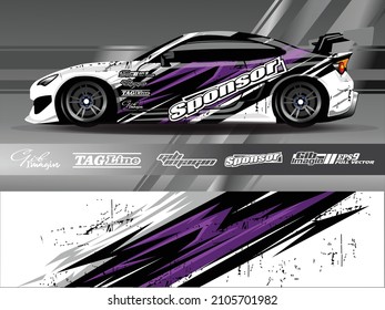 Car wrap decal graphic design. abstract stripe racing . Premium Vector