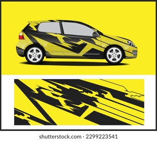 Car wrap decal graphic design and premium illustration Vehicle Template