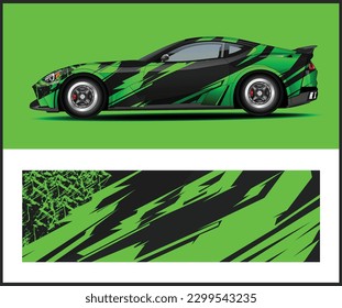 Car wrap decal graphic design. Abstract stripe racing background designs for wrap
