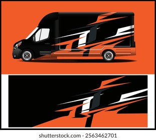 Car wrap decal graphic design for wrap van, race car