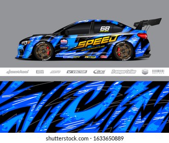 Car wrap decal graphic vector kit. Abstract stripe racing background designs for vinyl wrap race car, cargo van, pickup truck, adventure vehicle. Eps 10