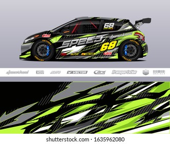 Car wrap decal graphic vector kit. Abstract stripe racing background designs for vinyl wrap race car, cargo van, pickup truck, adventure vehicle. Eps 10
