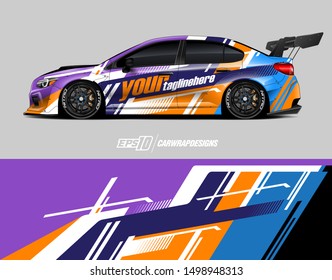 Car wrap decal graphics. Abstract racing stripe and sport background for racing livery or daily use car vinyl sticker.