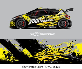 Car wrap decal graphics. Abstract racing stripe and sport background for racing livery or daily use car vinyl sticker.