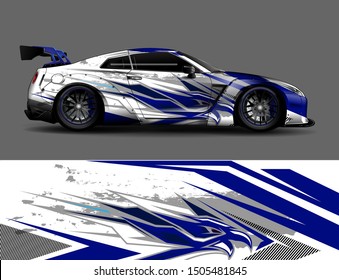 Car wrap decal graphics. Abstract eagle  stripe, grunge racing and sport background for racing livery or daily use car vinyl sticker