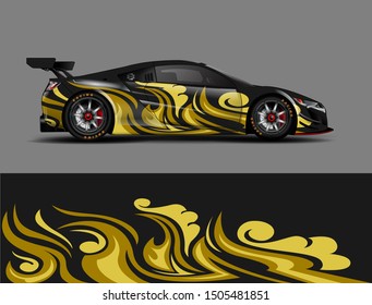 Car wrap decal graphics. Abstract stripe, grunge racing and sport background for racing livery or daily use car vinyl sticker
