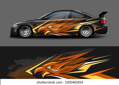 Car wrap decal graphics. Abstract stripe, grunge racing and sport background for racing livery or daily use car vinyl sticker