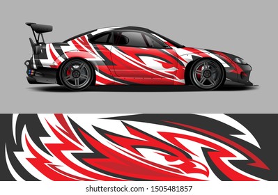 Car wrap decal graphics. Abstract stripe, grunge racing and sport background for racing livery or daily use car vinyl sticker
