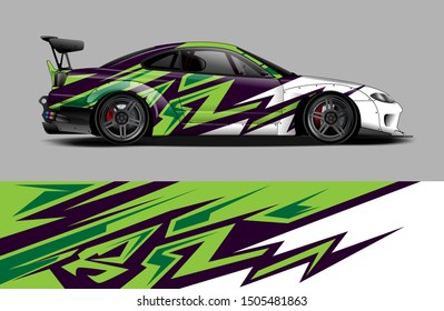 Car wrap decal graphics. Abstract stripe, grunge racing and sport background for racing livery or daily use car vinyl sticker