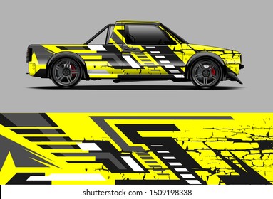 Car wrap decal graphics. Abstract stripe, grunge racing and sport background for racing livery or daily use car vinyl sticker
