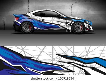 Car wrap decal graphics. Abstract stripe, grunge racing and sport background for racing livery or daily use car vinyl sticker
