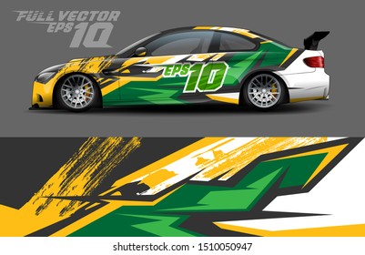 Car wrap decal graphics. Abstract stripe, grunge racing and sport background for racing livery or daily use car vinyl sticker