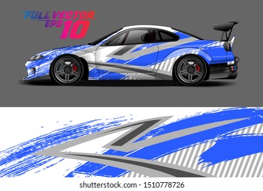 Car wrap decal graphics. Abstract background for racing livery or daily use car vinyl sticker