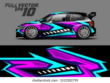 Car wrap decal graphics. Abstract stripe and sport background for racing livery or daily use car vinyl sticker