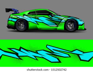 Car wrap decal graphics. Abstract stripe and sport background for racing livery or daily use car vinyl sticker