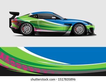 Car wrap decal graphics. Abstract stripe and grunge background for racing livery or daily use car vinyl sticker