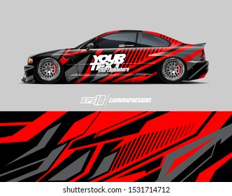 Car wrap decal graphics. Abstract racing and sport background for racing livery or daily use car vinyl sticker.