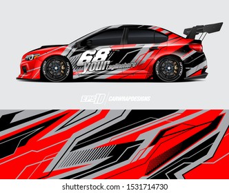 Car wrap decal graphics. Abstract racing and sport background for racing livery or daily use car vinyl sticker.