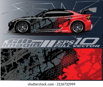 Car wrap decal graphics. Abstract eagle stripe, grunge racing and sport background for racing livery or daily use car vinyl sticker