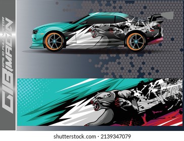 Car wrap decal graphics. Abstract eagle stripe, grunge racing and sport background for racing livery or daily use car vinyl sticker