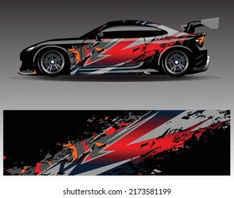 Car wrap decal graphics. Abstract eagle stripe  grunge racing and sport background for racing livery or daily use car vinyl sticker