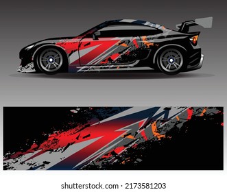 Automobil-Wrapper-Grafiken. Abstrakter Adlerglstreifen-Grunge-Rennen und sportlicher Hintergrund für Racing-Livery- oder Alltagsfahrer-Car-Vinyl-Aufkleber