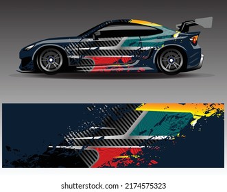 Car wrap decal graphics. Abstract eagle stripe  grunge racing and sport background for racing livery or daily use car vinyl sticker