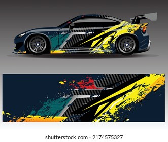 Car wrap decal graphics. Abstract eagle stripe  grunge racing and sport background for racing livery or daily use car vinyl sticker